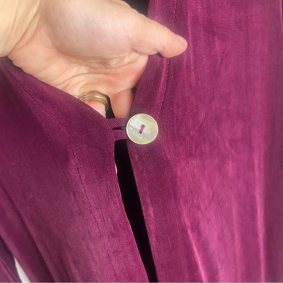 Rabbit Rabbit Rabbit Size 12 Duster Cardigan Burgundy Slinky Strech Long Vintage - Picture 3 of 7